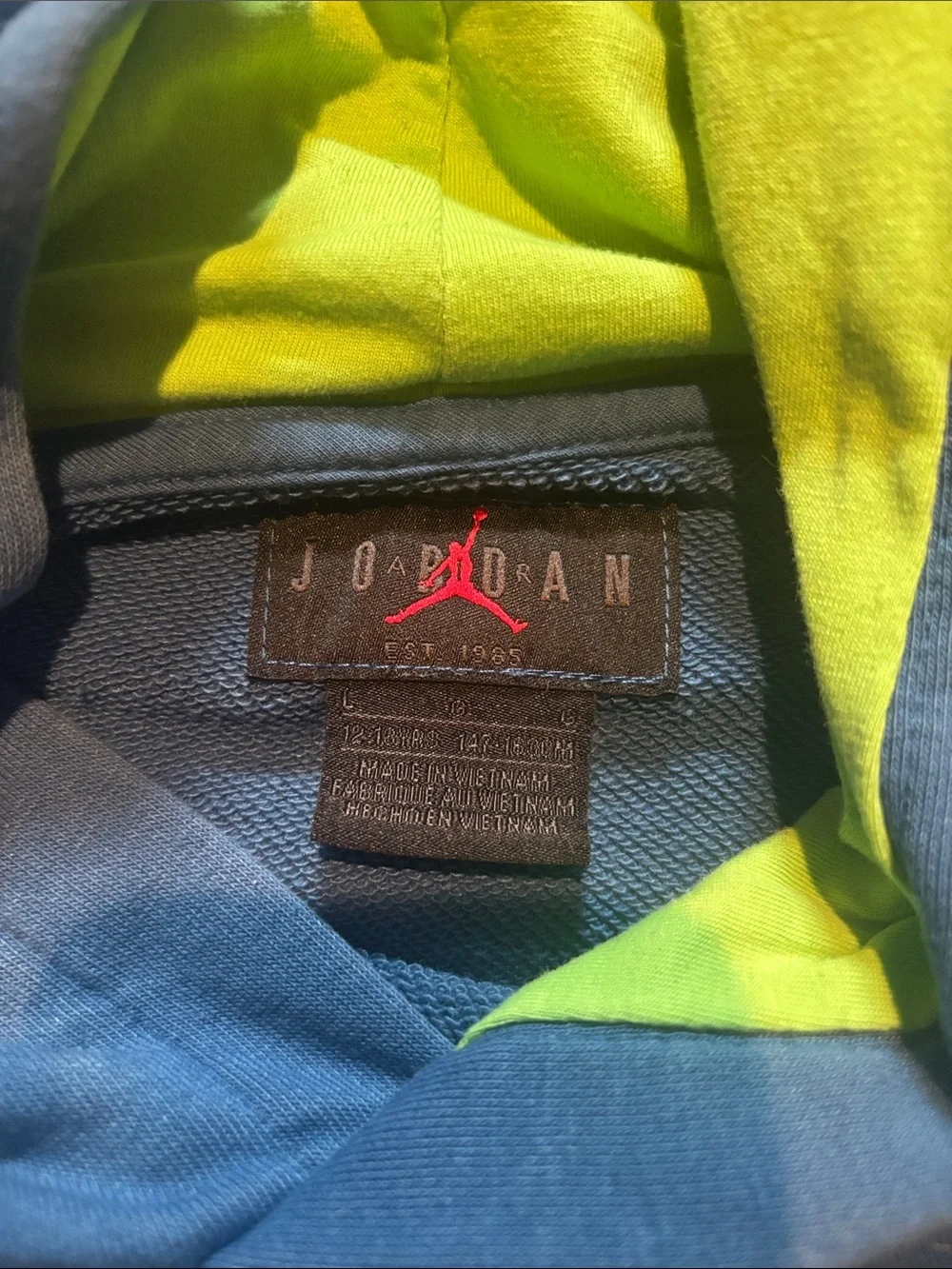 Jordan Kids' Sweat Outfit Blue with Neon Green Accents